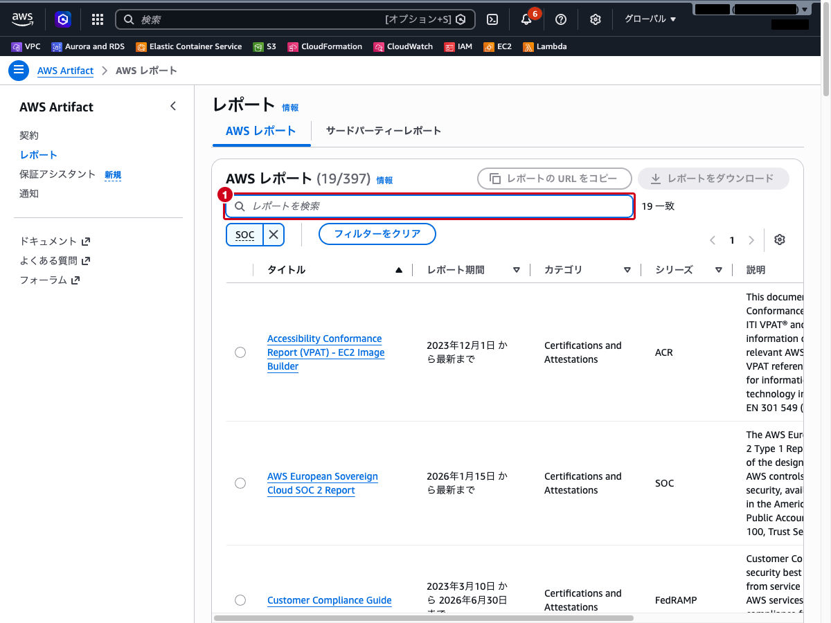 SOC でフィルタリングした結果
