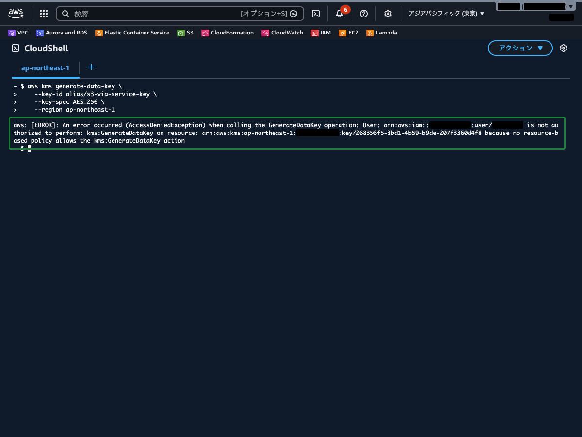 AWS CLIで直接KMS APIを呼び出した際のAccessDeniedエラー
